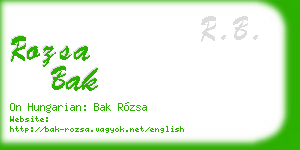 rozsa bak business card