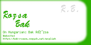 rozsa bak business card